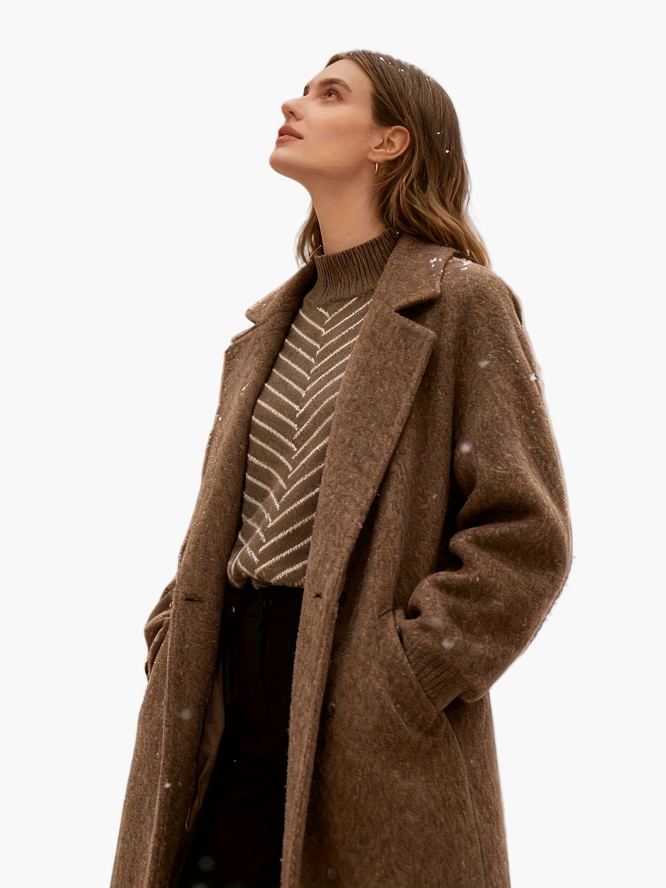 Damen Strickpullover mit Streifenmuster und Stehkragen – Eleganter Herbst/Winter Pullover