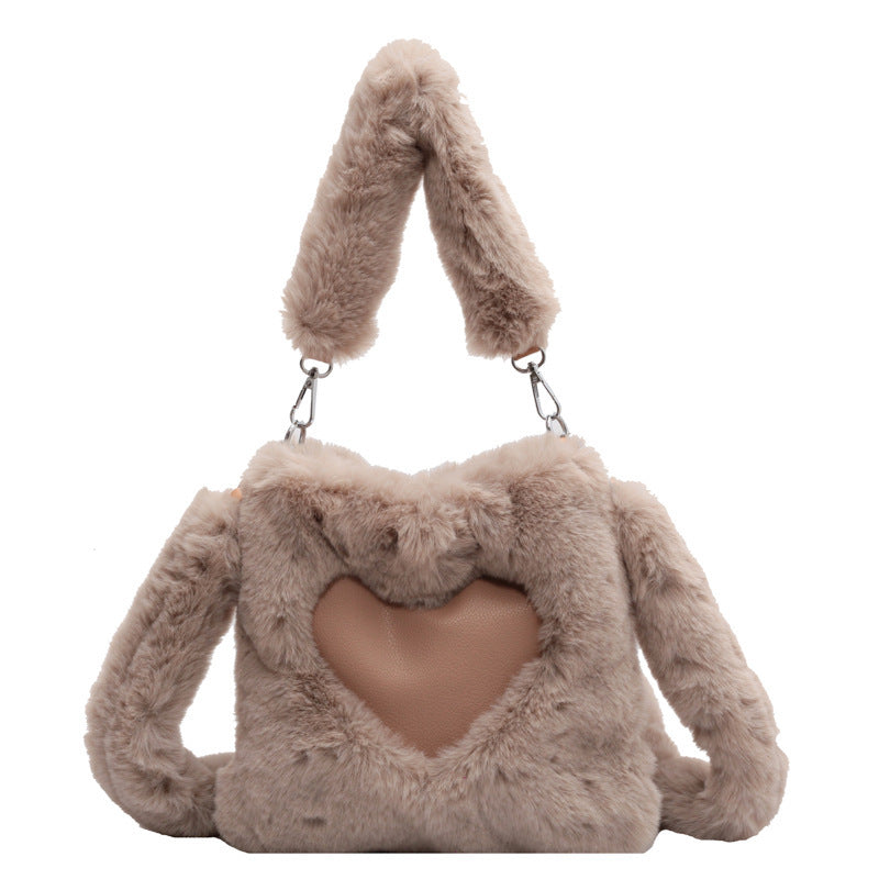 Tanya – Winter Plüsch Schultertasche für Damen