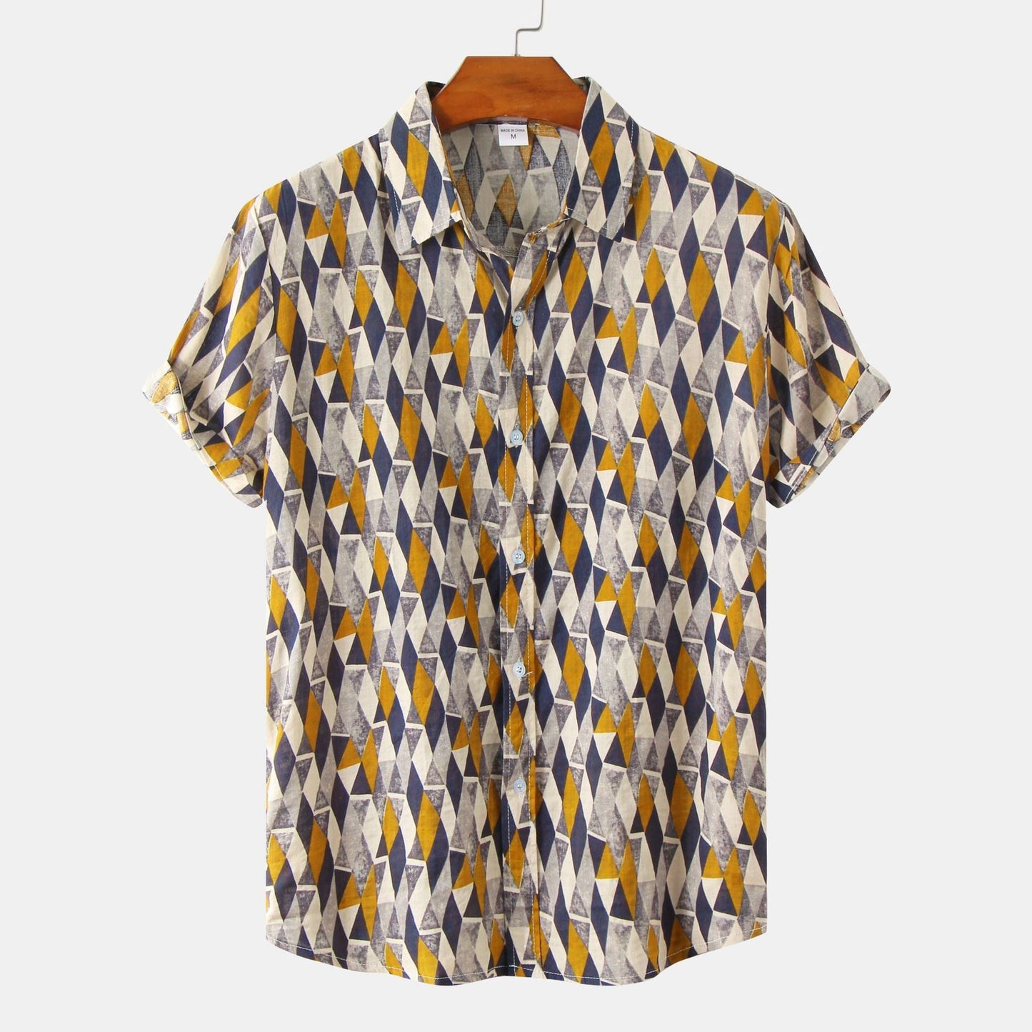 Herren Vintage Kurzarmhemd mit Blumenmuster – Lässiges Sommerhemd für Freizeit und Urlaub