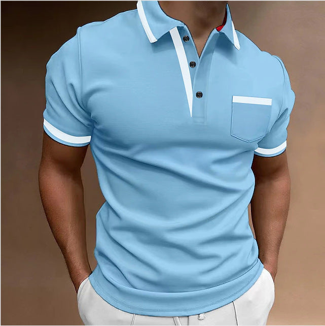 Men's Slim Fit Casual Polo Shirt – Modern Polo Shirt with Contrast Details for Everyday & Leisure