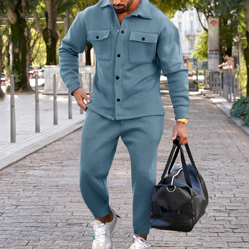 Jamie – Slim Single-Breasted Suit in Solid Color Design for Men