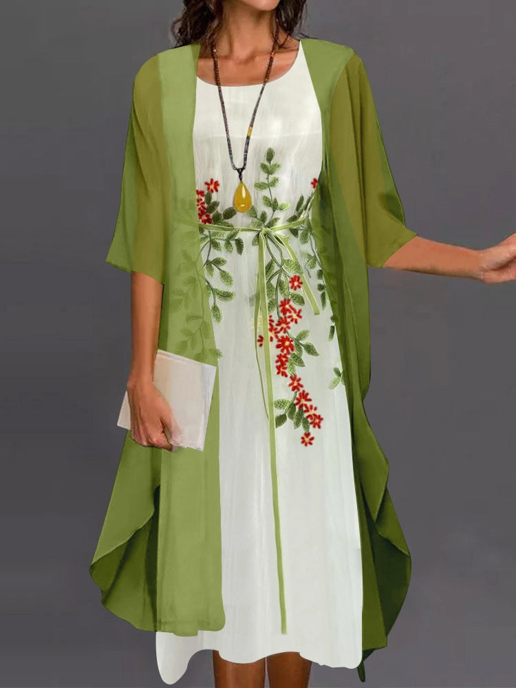 Hannah – Elegant lace chiffon dress in two-piece design