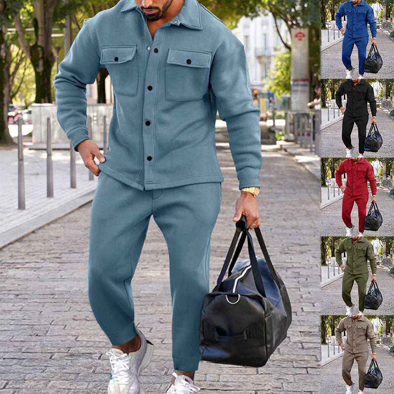 Jamie – Slim Single-Breasted Suit in Solid Color Design for Men