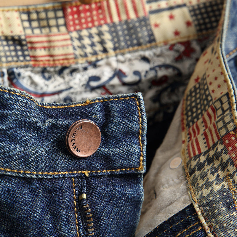 Wayne – Perforierte Denim-Shorts für Herren