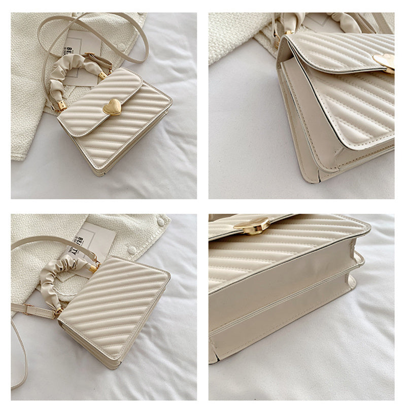 Wendy – Modische Schultertasche mit Ketten und Liebes-Metall-Design