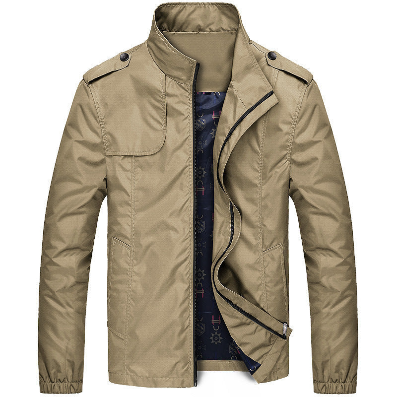 Men's casual jacket slim fit with stand-up collar – fashionable transitional coat for everyday & outdoor