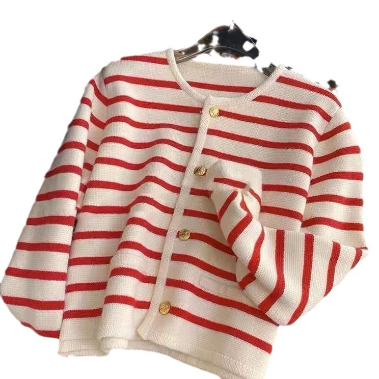 Abigail – Gestreifter Strickcardigan für Damen