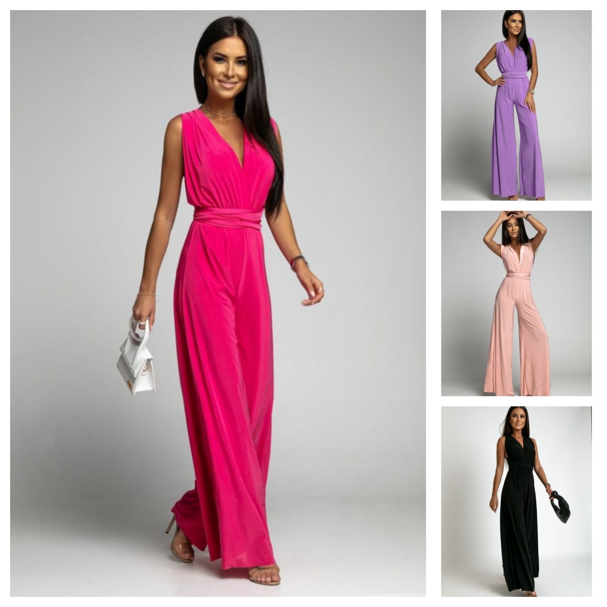 Emily – Deep V-Neck Sleeveless Backless Jumpsuit