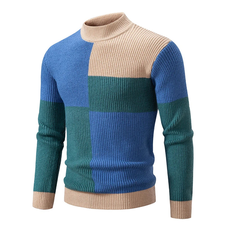 Chris – Colorblock Turtleneck Sweater for Men