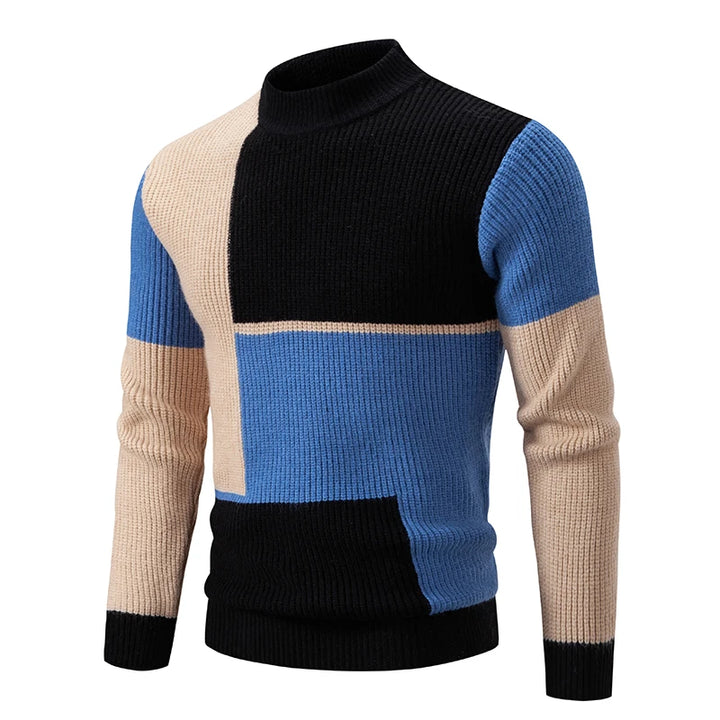 Chris – Colorblock Turtleneck Sweater for Men