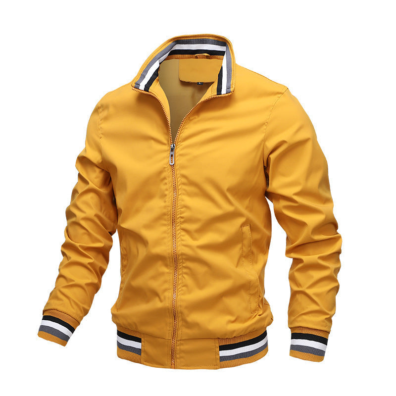 Men's Casual Bomber Jacket with Stand-up Collar – Modern Street Style and Comfort for Everyday and Leisure