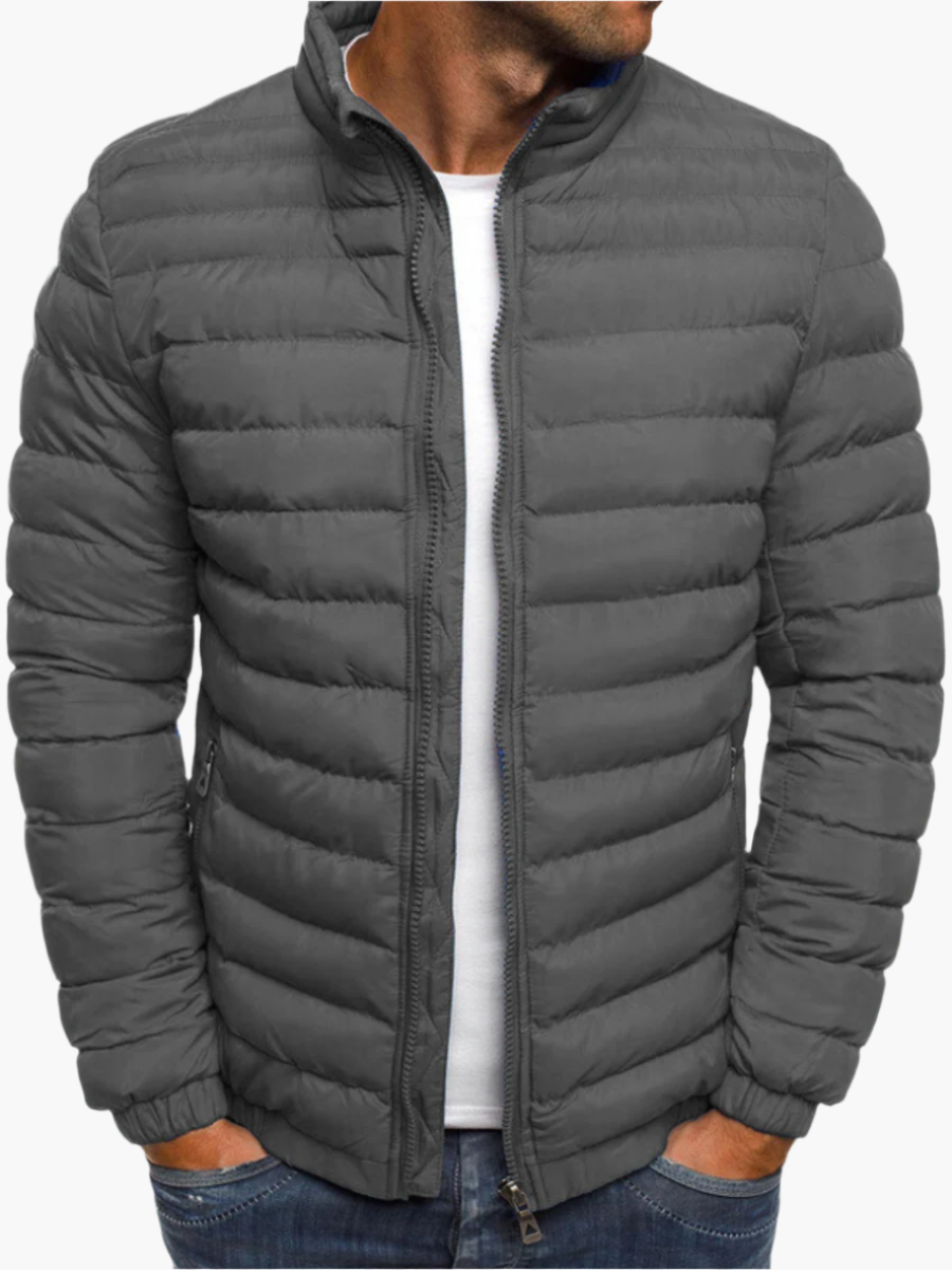 Men's Quilted Jacket Modern Casual Style Elegant Transitional Jacket