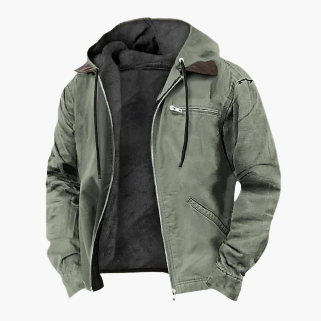 Men's outdoor jacket with hood and zipper – casual transitional jacket for everyday and leisure use