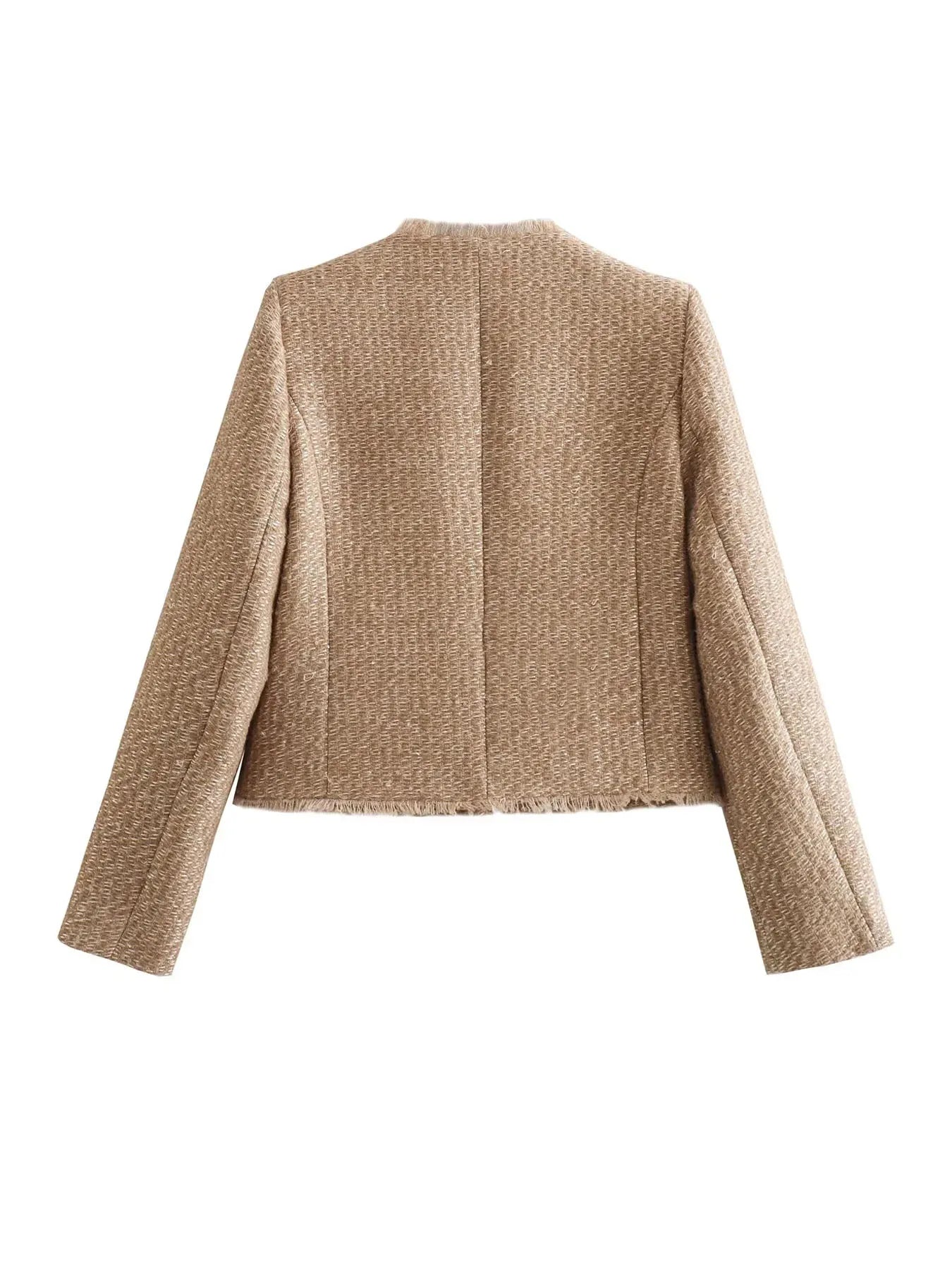 Women's Tweed Blazer Jacket – Elegant Business Chic for Everyday and Office