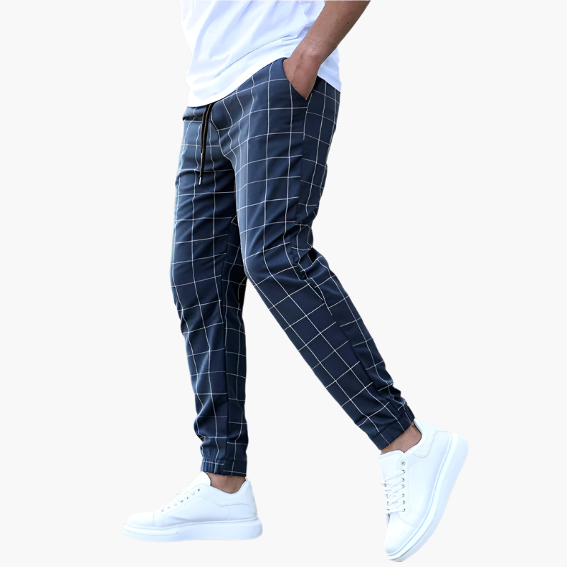 Herren Joggerhose mit Karomuster – Stilvolle Freizeithose für Alltag und Sport