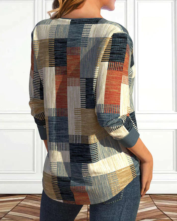 Fiona – Damenbluse mit geometrischem Design
