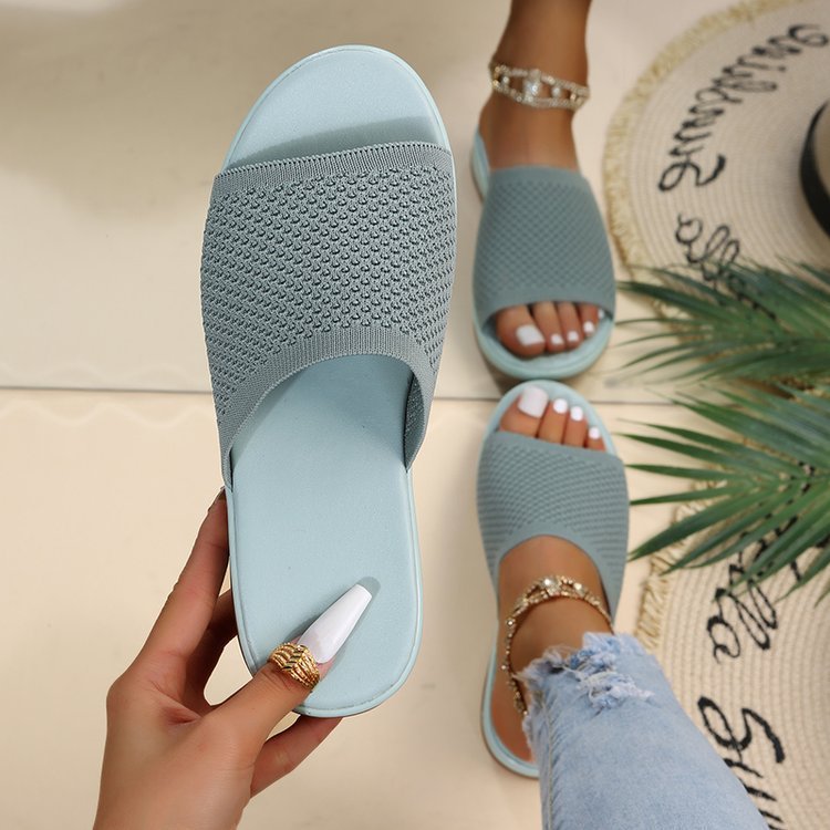 Alison – Modische fliegende Gewebte Wedge-Sandalen mit weichem Boden