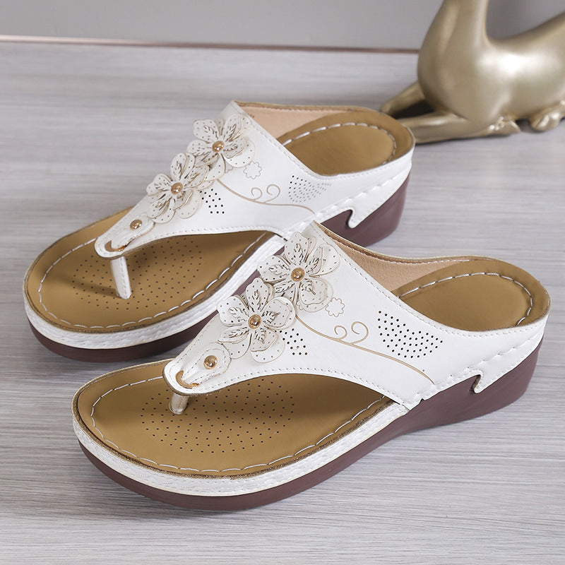 Rebecca – Damen Plateau-Sandalen mit Blumen