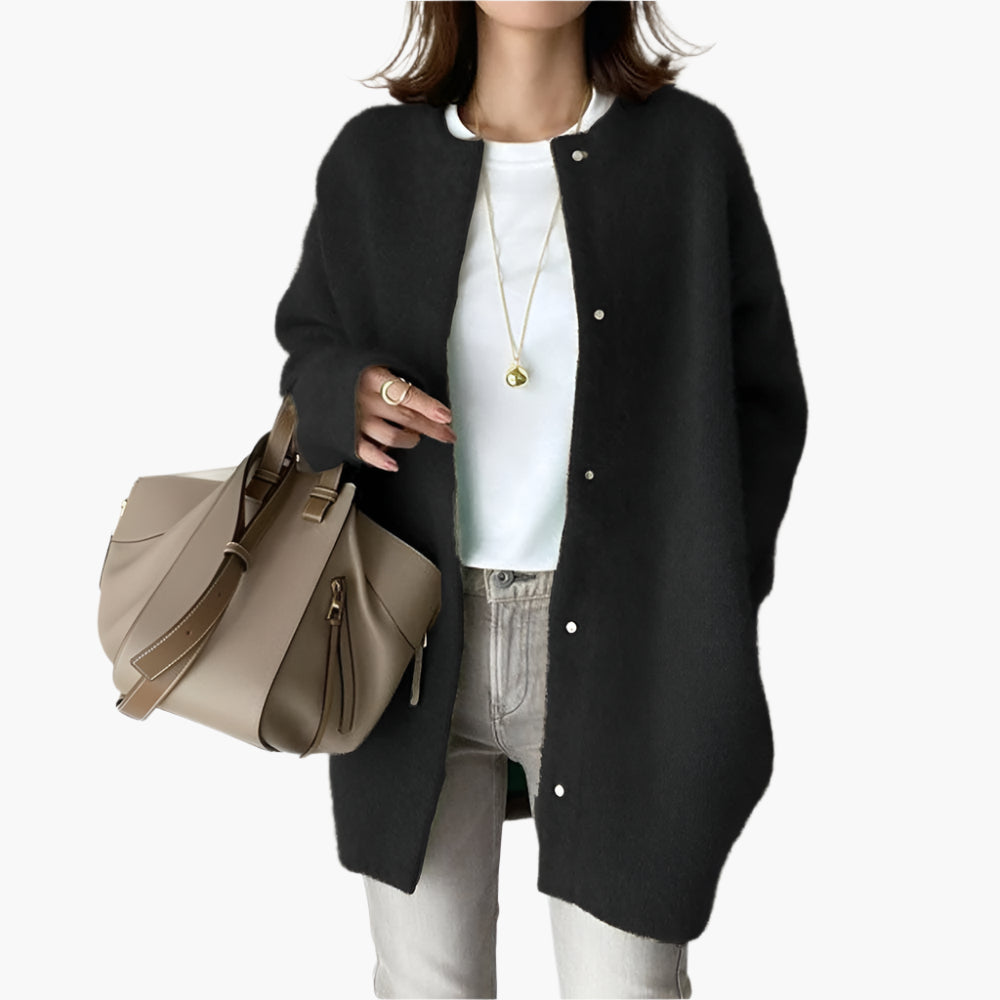 Damen Strickjacke im modernen Oversize-Look für Alltag und Büro
