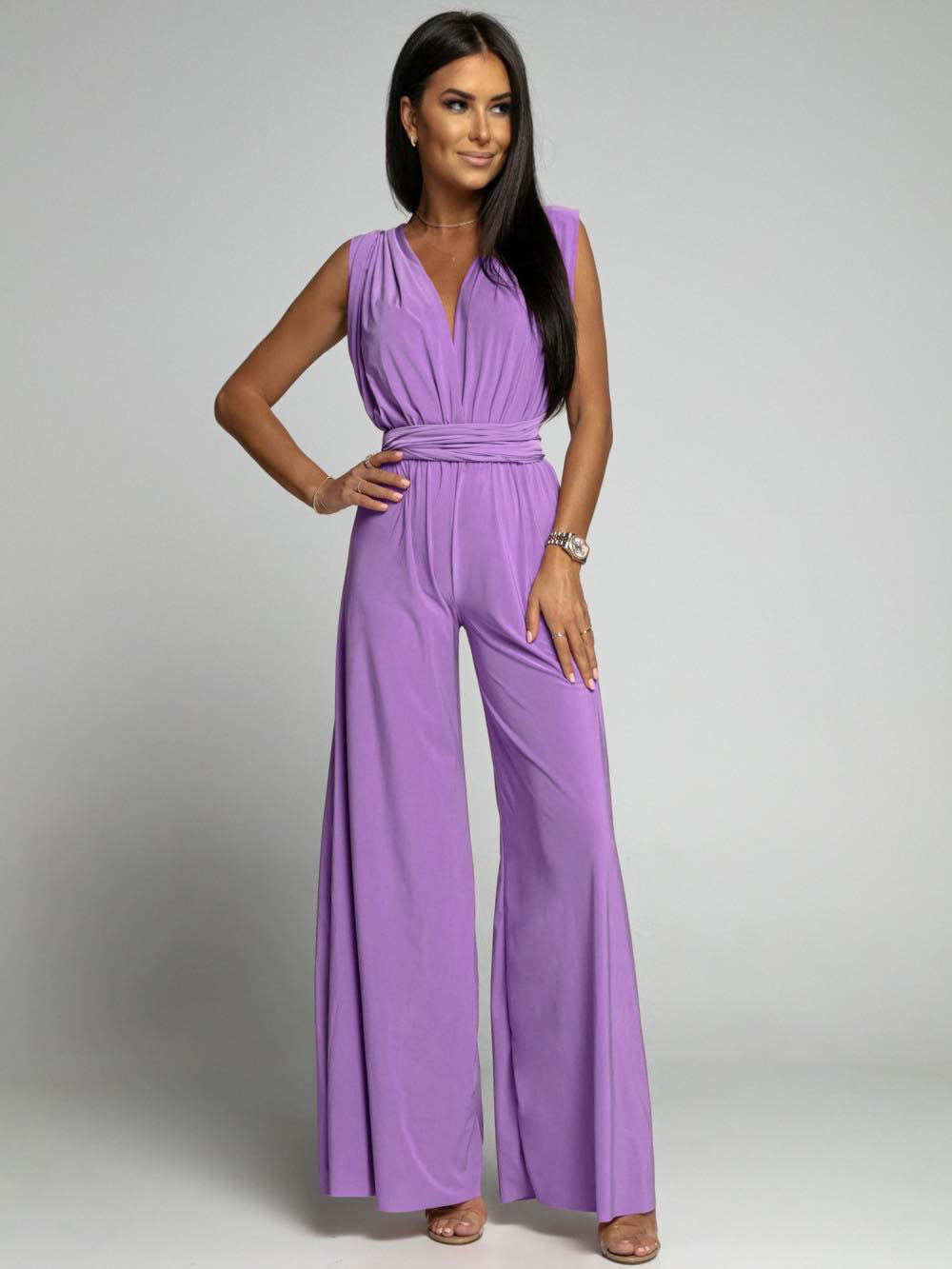 Emily – Deep V-Neck Sleeveless Backless Jumpsuit