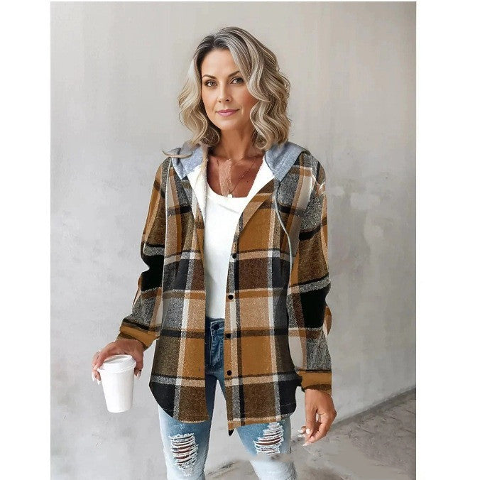 Shannon – Damen Wolljacke im großen Karo-Stil