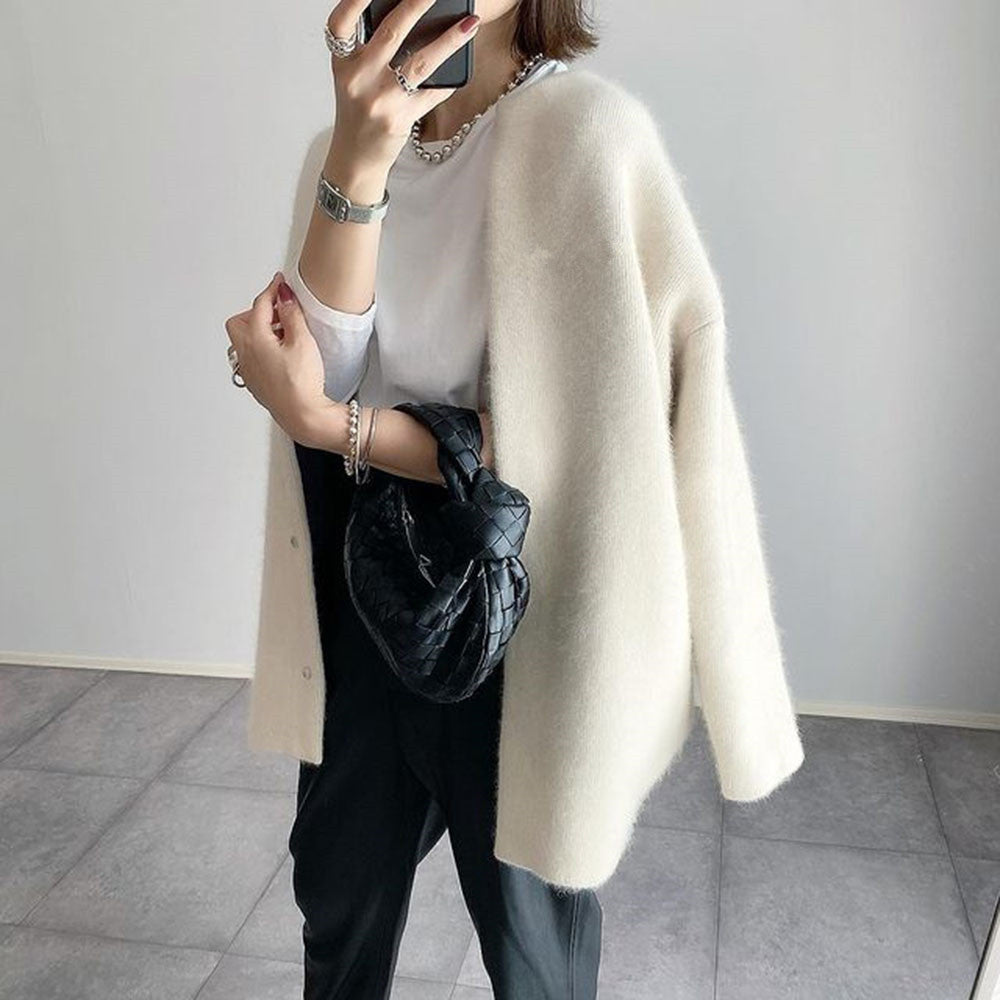 Damen Strickjacke im modernen Oversize-Look für Alltag und Büro