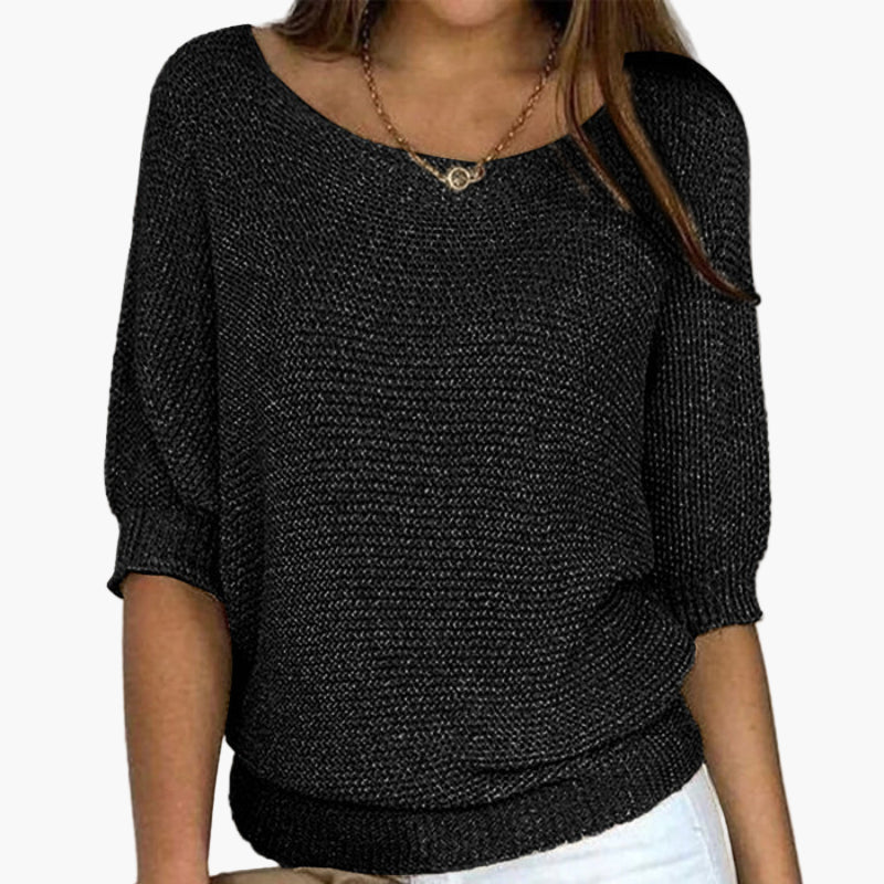 Damen Strickpullover mit weitem Ausschnitt – Lässiger Komfort für Alltag und Freizeit