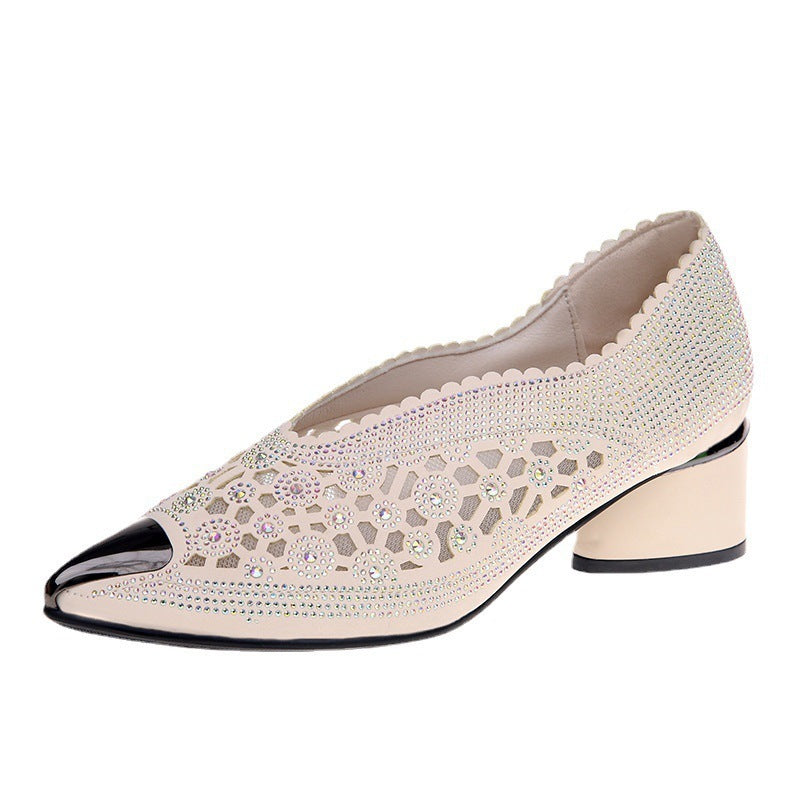Michelle – High Mesh Pumps with Rhinestones