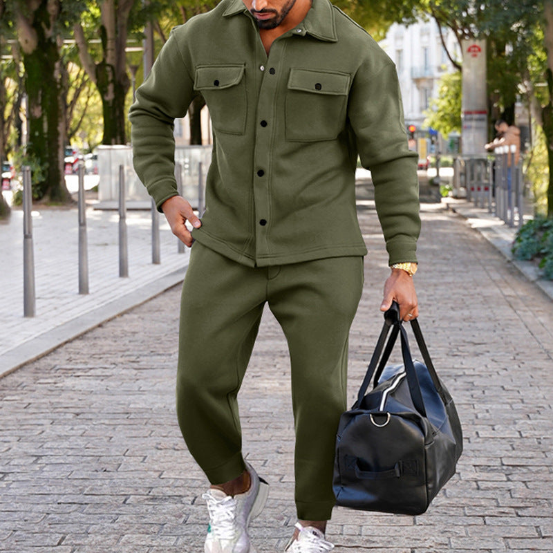 Jamie – Slim Single-Breasted Suit in Solid Color Design for Men