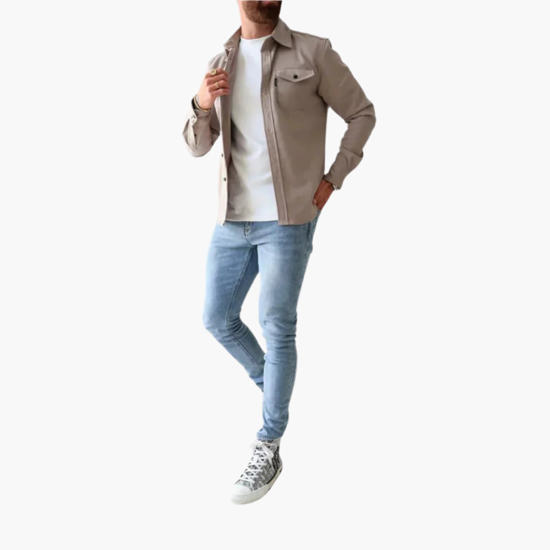 Herren Overshirt Jacke – Modernes Button-Through Design für Casual & Smart Looks