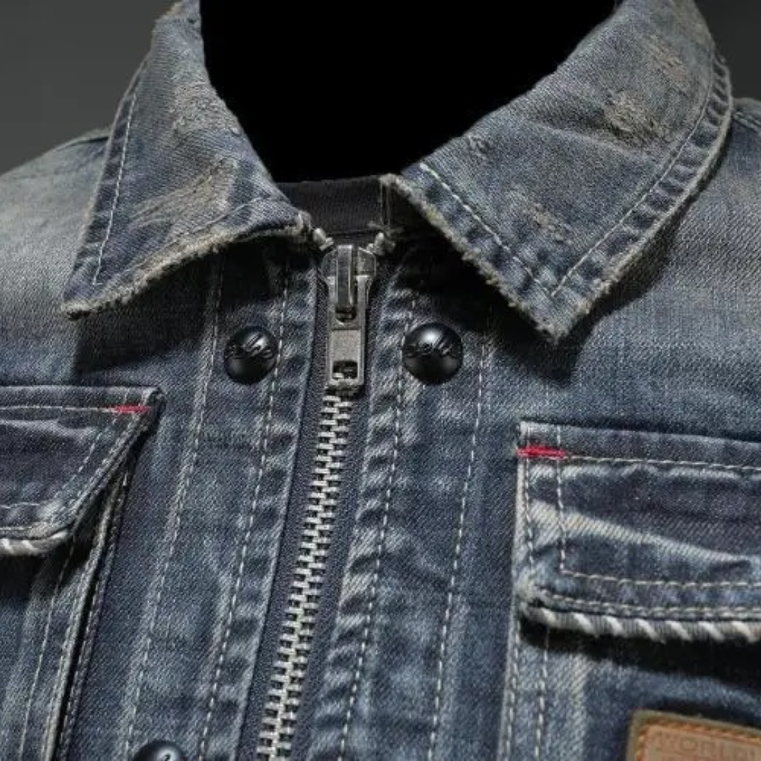 Herren Jeansjacke im Vintage-Look – Zeitloser Stil für Alltag und Freizeit