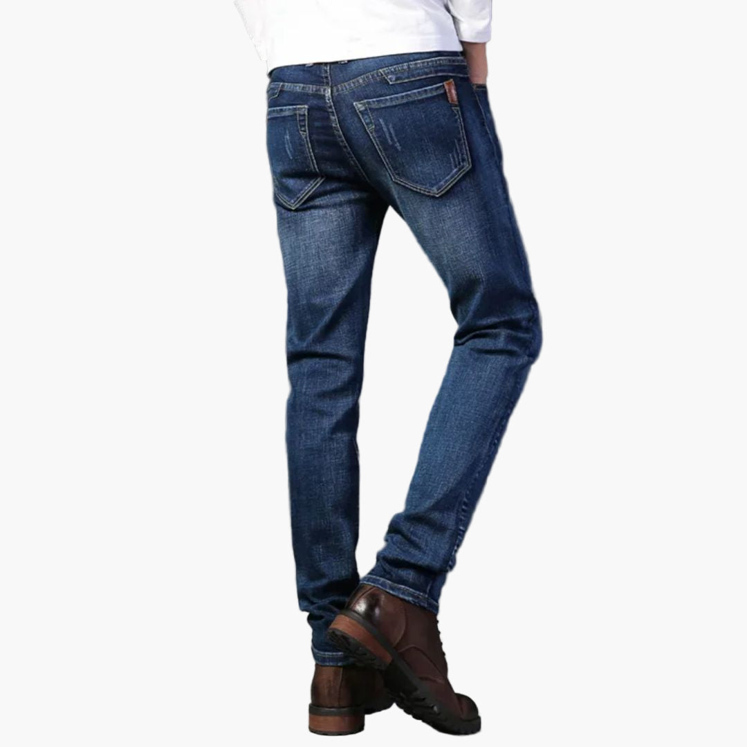 Herren Slim Fit Jeans Gerade Schnitt – Bequeme Stretch-Reisejeans für Alltag und Freizeit