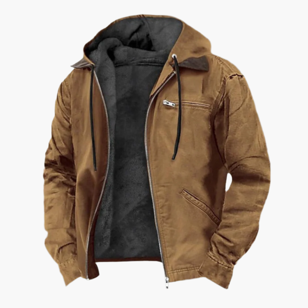 Men's outdoor jacket with hood and zipper – casual transitional jacket for everyday and leisure use