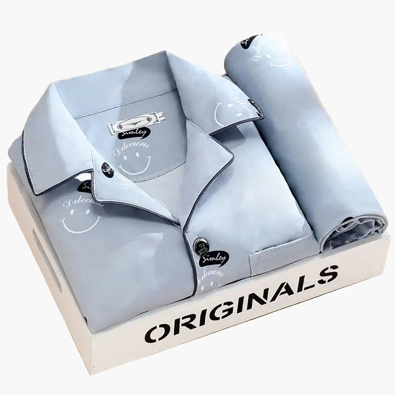 Men's Pajama Set with Wheat Pattern – Classic Pajama Suit for Stylish Nights