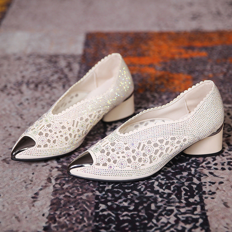 Michelle – High Mesh Pumps with Rhinestones