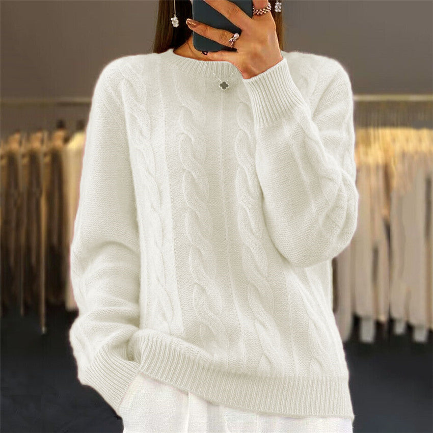 Ruby – Modischer Retro Kabelstrickpullover für Damen