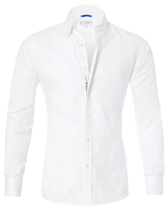 Glenn – Long-sleeve zipper shirt with button design and fashionable collar for men