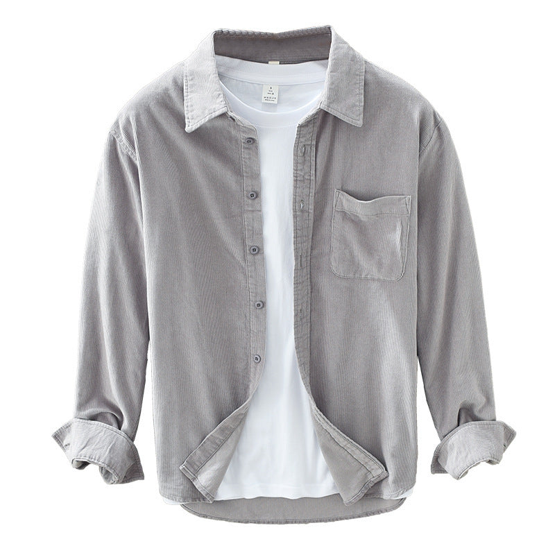 Herren Japanischer Retro Freizeit Hemd – Langarm, Modernes Layering, Vielseitig für Alltag & Ausgehen