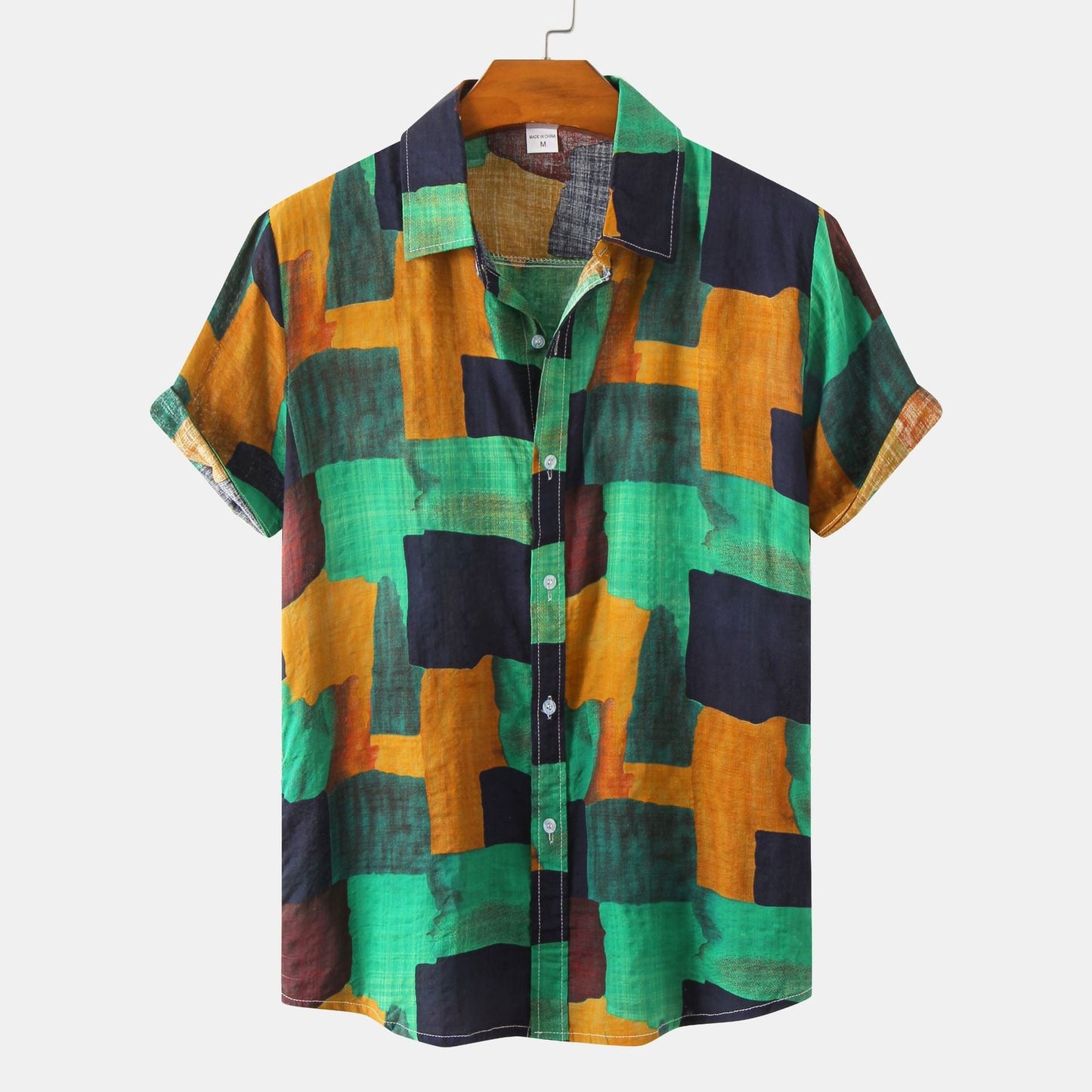 Herren Vintage Kurzarmhemd mit Blumenmuster – Lässiges Sommerhemd für Freizeit und Urlaub