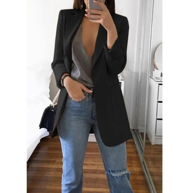 Georgina – Slim women's blazer with solid color design