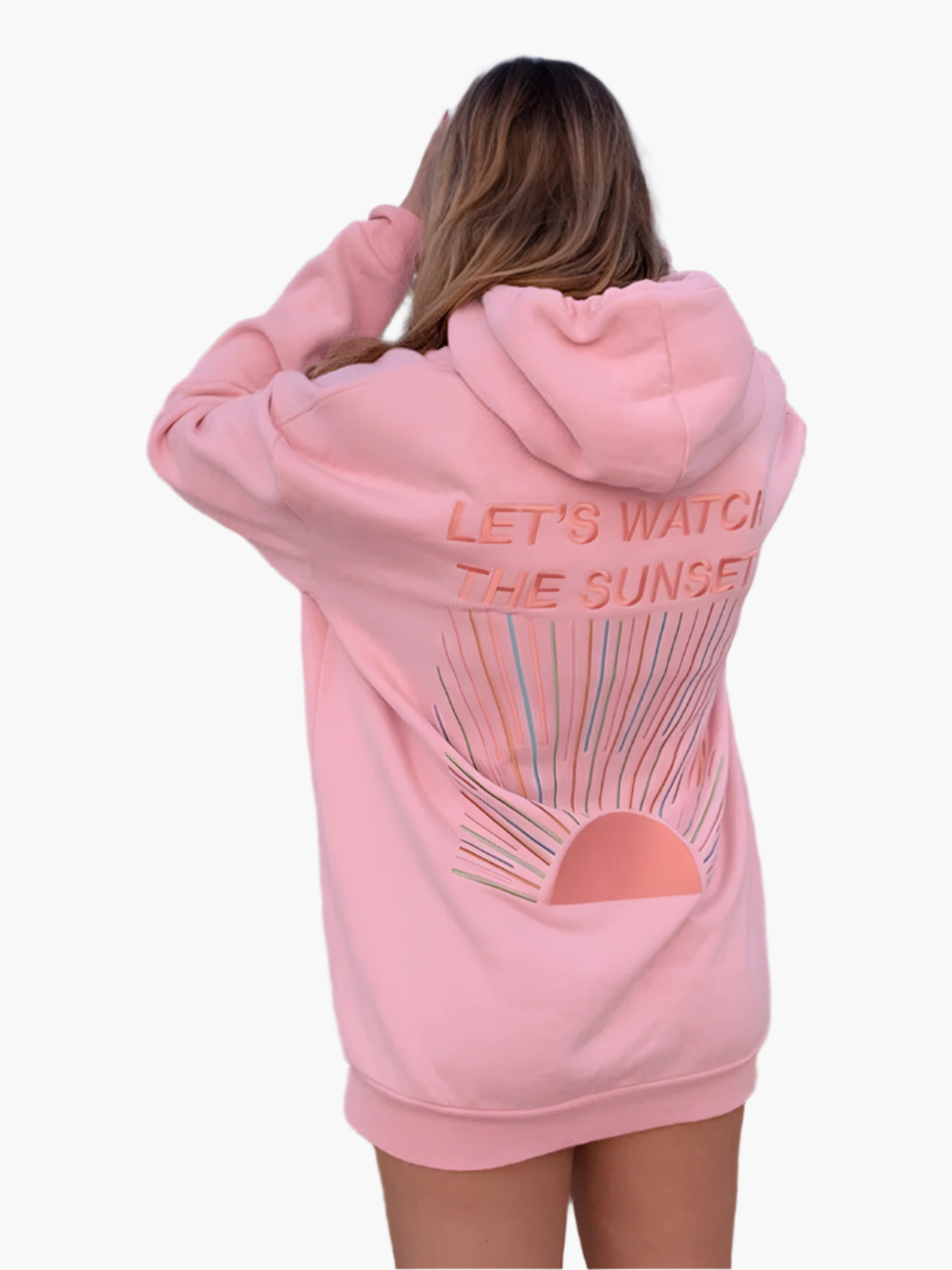 Women's Oversize Hoodie with Sunset Print – Casual Leisurewear with Statement Back Print