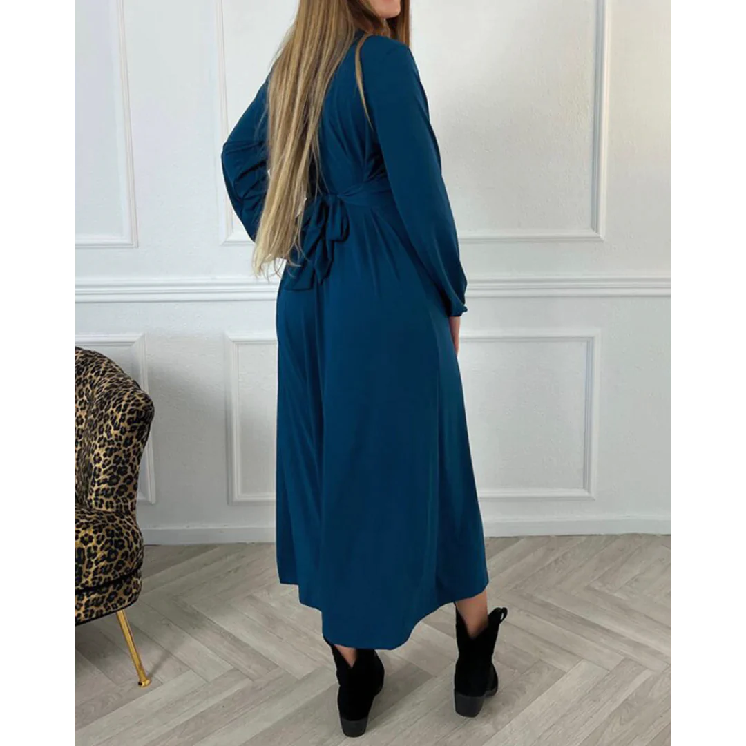 Francesca – Langärmeliges Einfarbiges Damenkleid