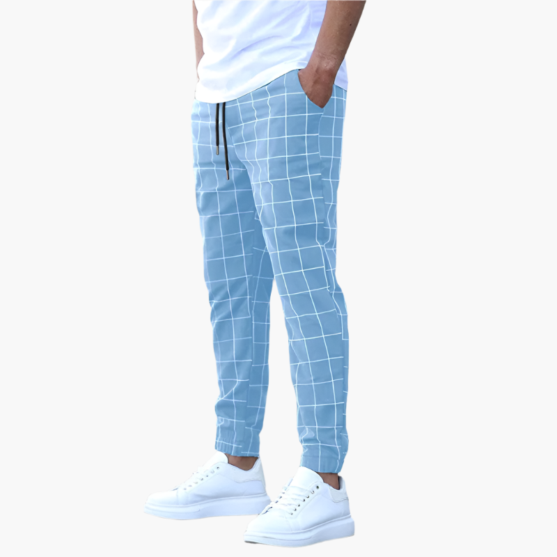 Herren Joggerhose mit Karomuster – Stilvolle Freizeithose für Alltag und Sport