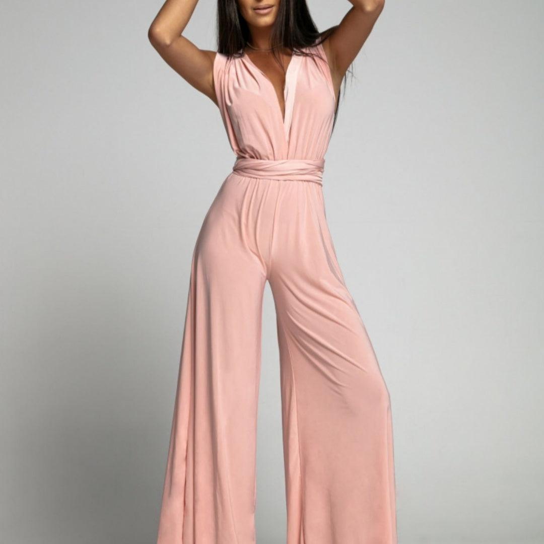 Emily – Deep V-Neck Sleeveless Backless Jumpsuit