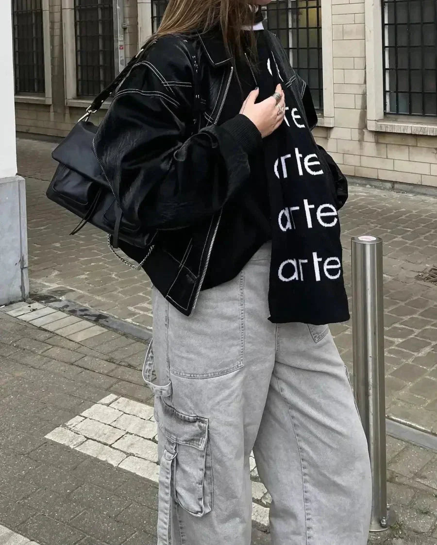Damen Oversized Bomberjacke Streetstyle Übergangsjacke für Freizeit & Alltag