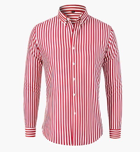Herren Business-Freizeithemd mit Streifenmuster – Elegantes Langarmhemd für Büro & Alltag