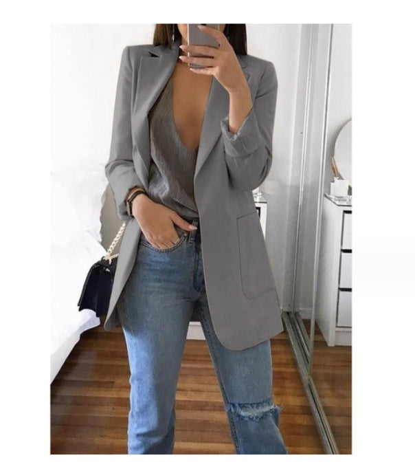 Georgina – Slim women's blazer with solid color design