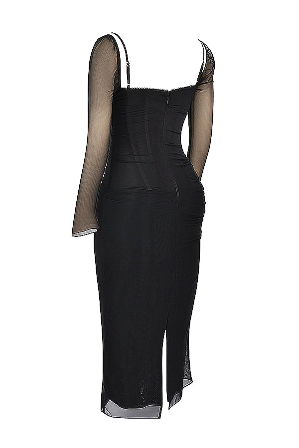 Victoria – Elegante Damenkleid mit Spitzenbesatz