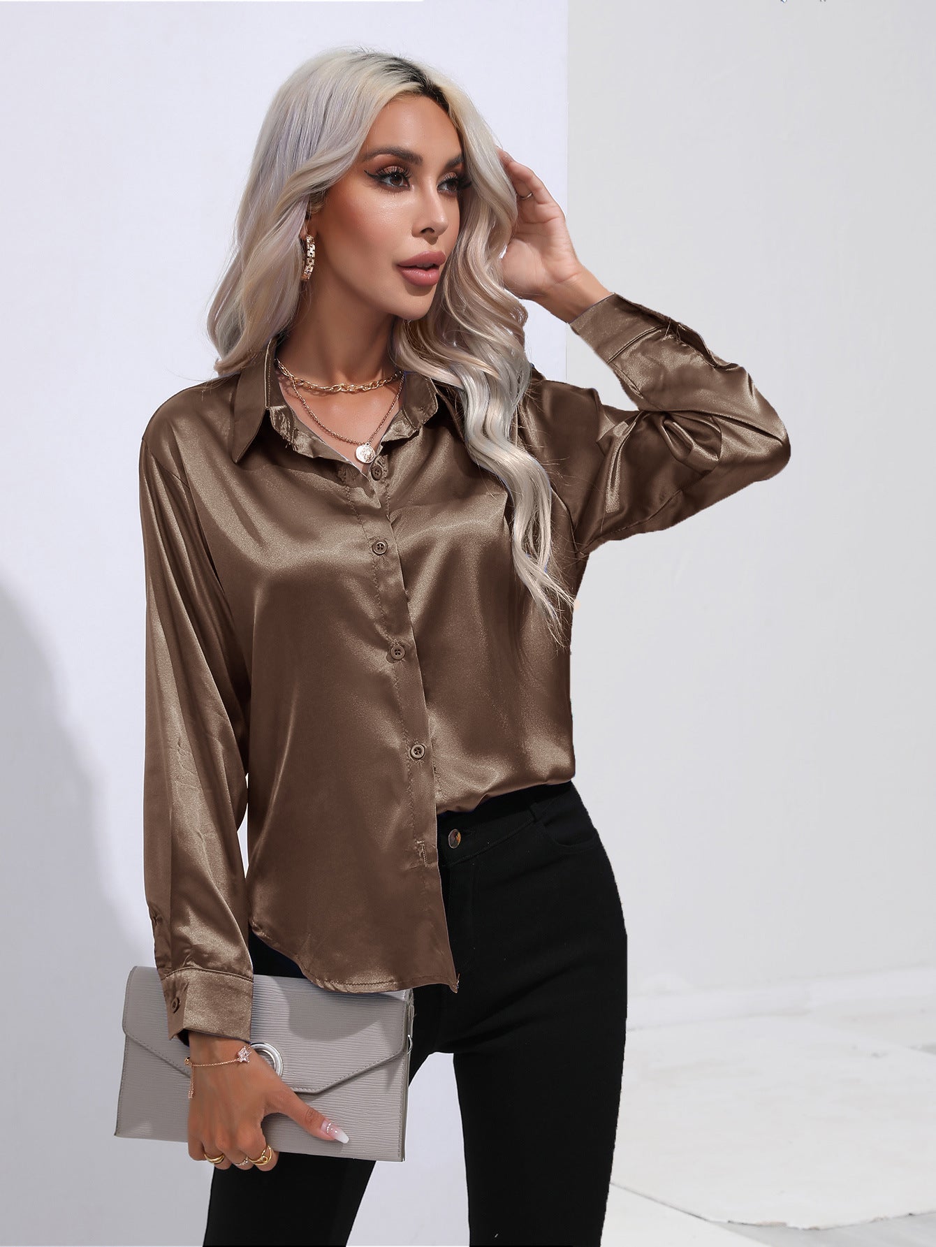 Jasmine – Satinhemd für Damen