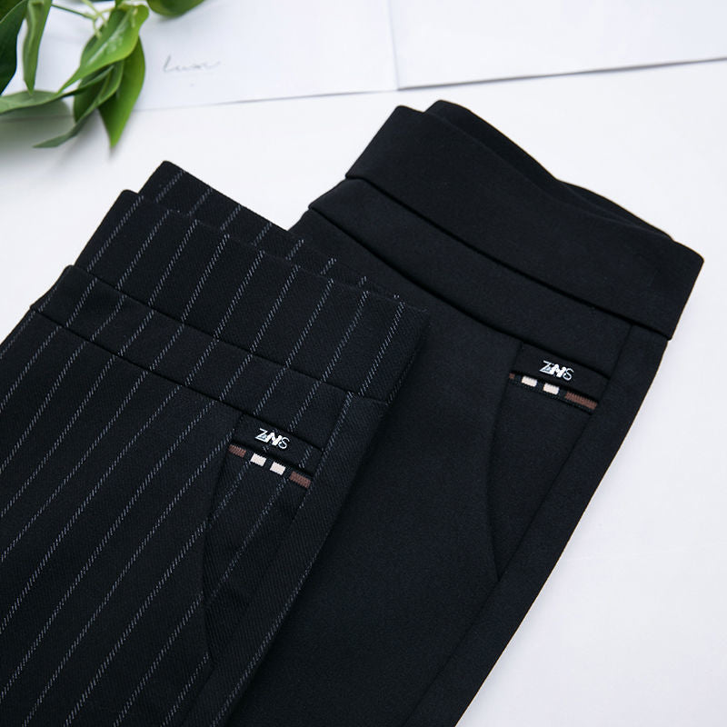 Stephanie – Elastic High-Waisted Casual Striped Pants
